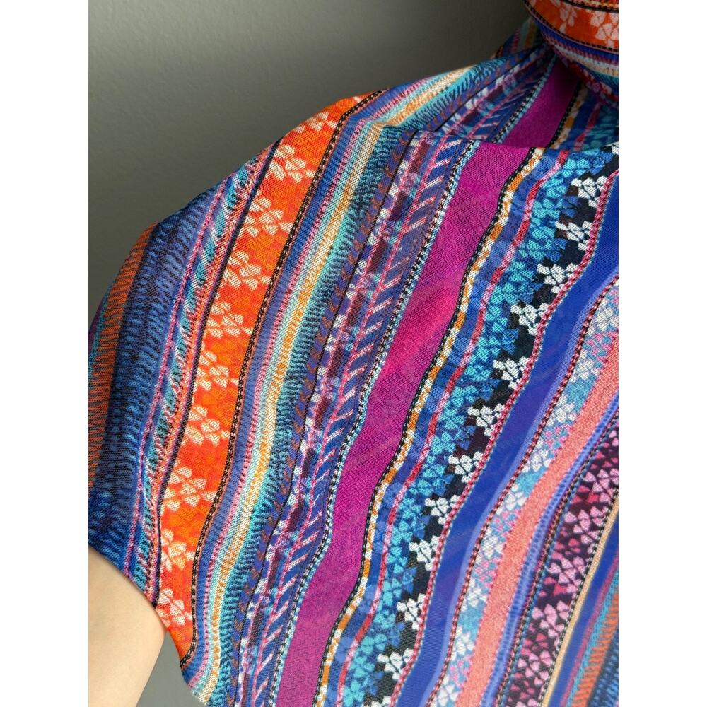 Profile by Gottex Tankini Swim Top S/M Multicolor Tribal Print Underwire Flowy - Picture 4 of 7